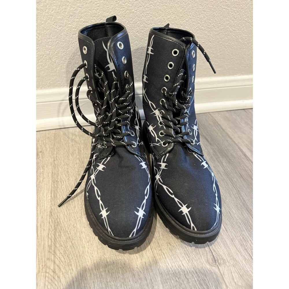 Parked Wire Combat Boots Girls New Black Size 9